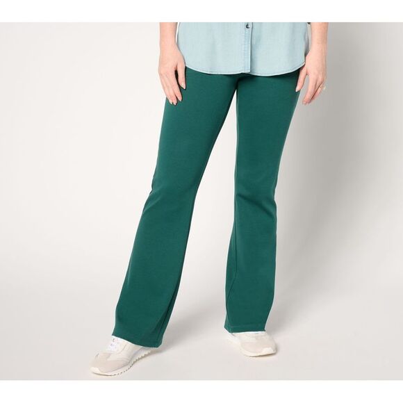 Isaac Mizrahi Live! Women's Petite Pants PS Essentials Pima Flex Green A655455 - Picture 1 of 4